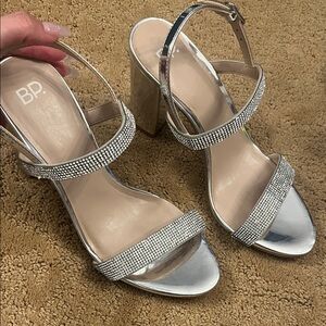 Bp crystal silver heels